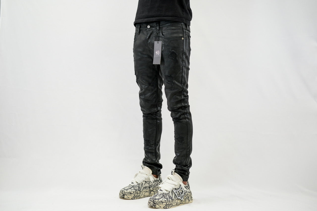 HVY Distressed Wax Denim