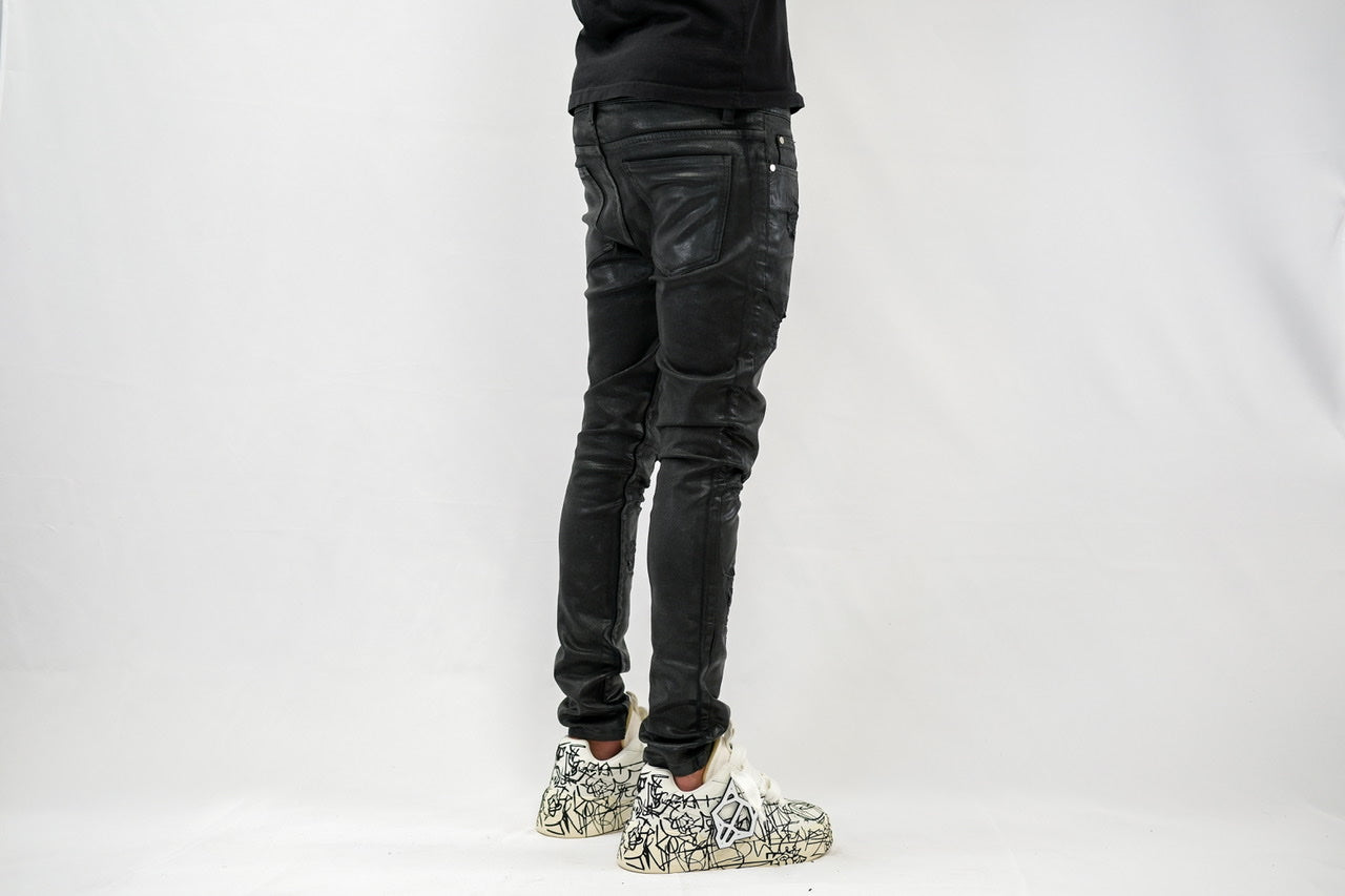 HVY Distressed Wax Denim